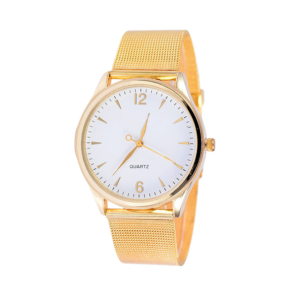 Luxury Watch Gift For Her - นาฬิกาควอตซ์สำหรับผู้หญิง สายตาข่ายสีทอง – นาฬิกาข้อมือดีไซน์หรู เหมาะสำหรับเป็นของขวัญในวันแม่และวันขอบคุณพระเจ้า