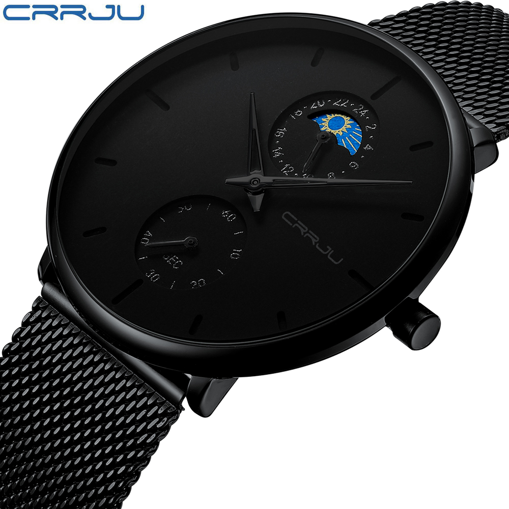 Luxury Watch Magazine - CRRJU นาฬิกาข้อมือผู้ชายสุดหรู แบรนด์ชั้นนำ กันน้ำ มีเข็มเรืองแสง แสดงวันที่