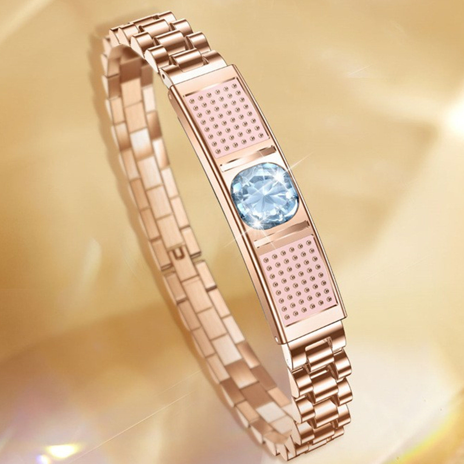 Luxury Watch Gift For Her - สร้อยข้อมือสมาร์ทหรูหราสำหรับผู้หญิง ประดับเพชรเม็ดใหญ่ วัดอัตราการเต้นของหัวใจ วัดออกซิเจนในเลือด นาฬิกาสปอร์ตกันน้ำ สายรัดข้อมือเพื่อสุขภาพ
