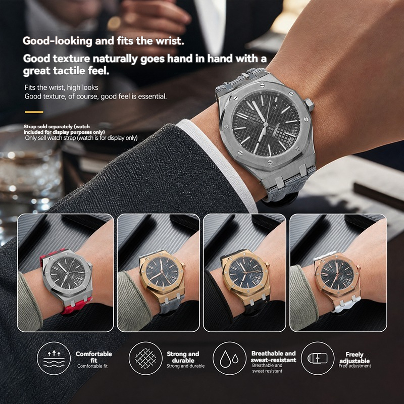 สายนาฬิกาสำหรับผู้ชาย ทำจากผ้า - Audemars Piguet Watch Royal Oak บทวิจารณ์และราคา